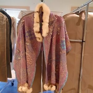 Fur Lined Wrap Multi Color OS
